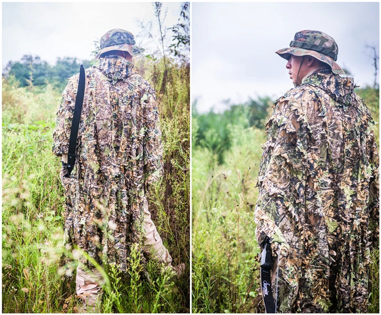 Men Women Kids Ghillie Suit Hunter Camouflage Clothes robe hunting clothes gilly suit Jungle Leave Clothing Hunting Suit