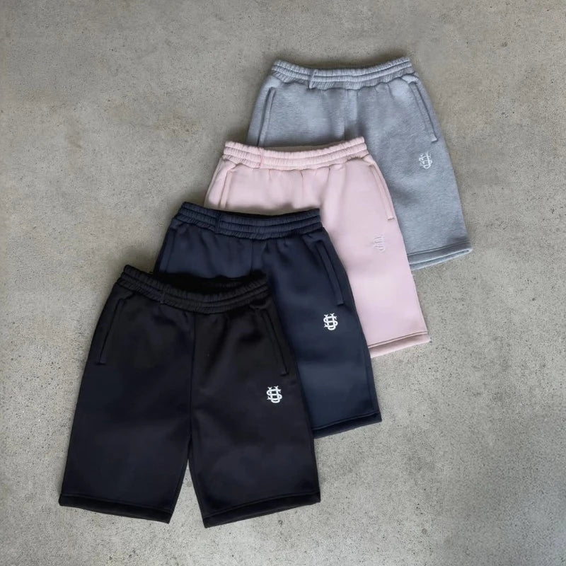 Y2K Cotton Sweatshirt oversized clothes Two Piece Men Women Hip hop streetwear Embroidery Net Red Fashion Pants Set Sportswear