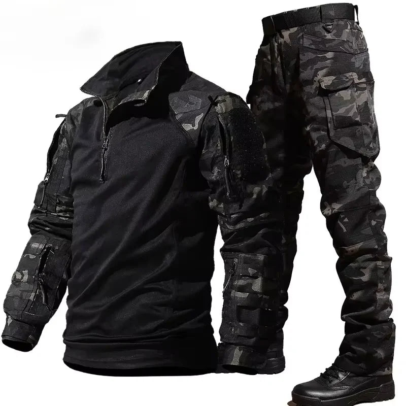 Outdoor Camo Suits Tactical Uniform Training Sets Work Wear Cargo Pants Tactic Army Combat Shirts Hunting Clothes Wear-resisting