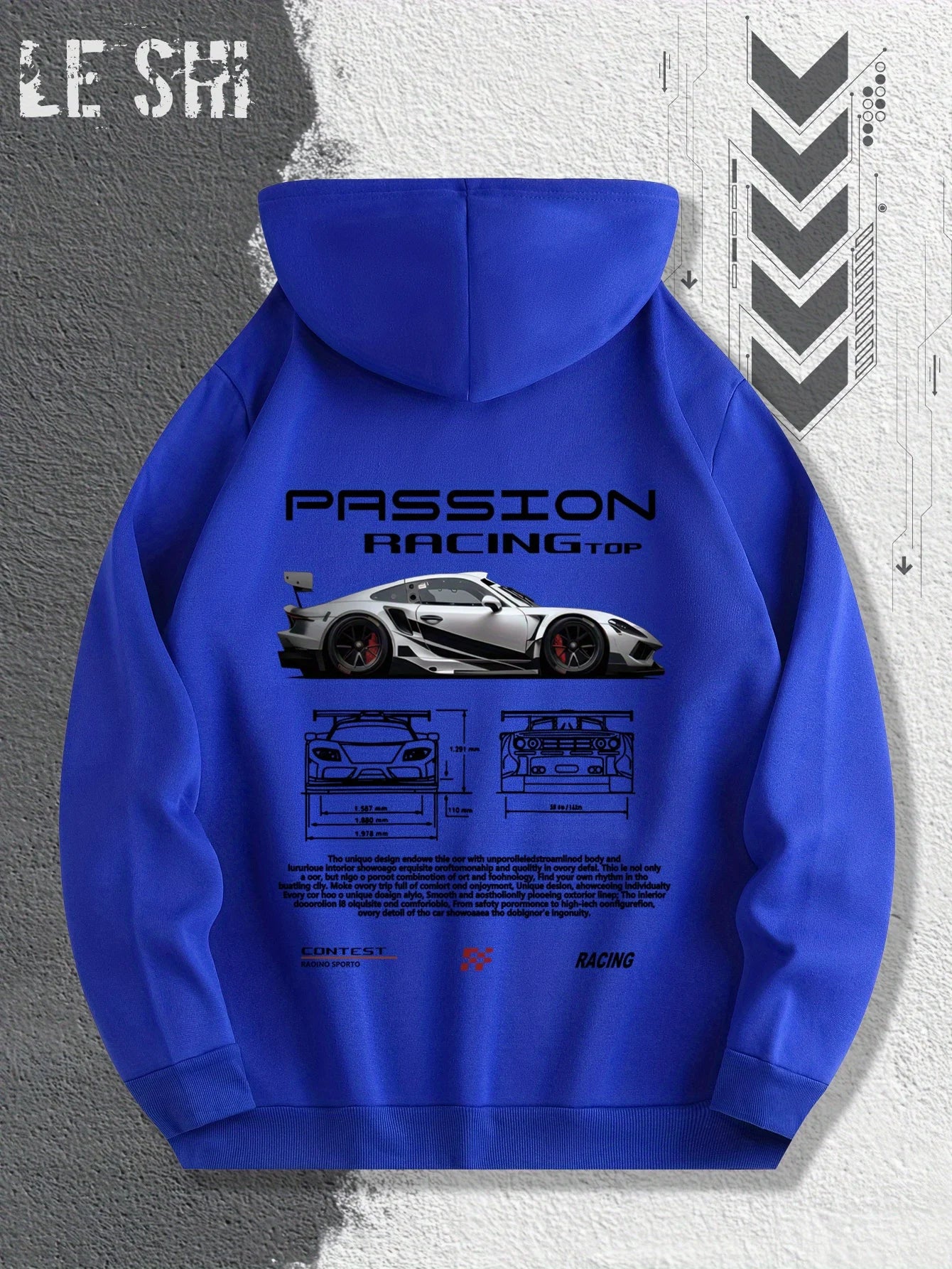 Passionate Racing Graphic Hoodie Featuring Race Cars and Sports Car Illustrations, Perfect for Everyday Wear