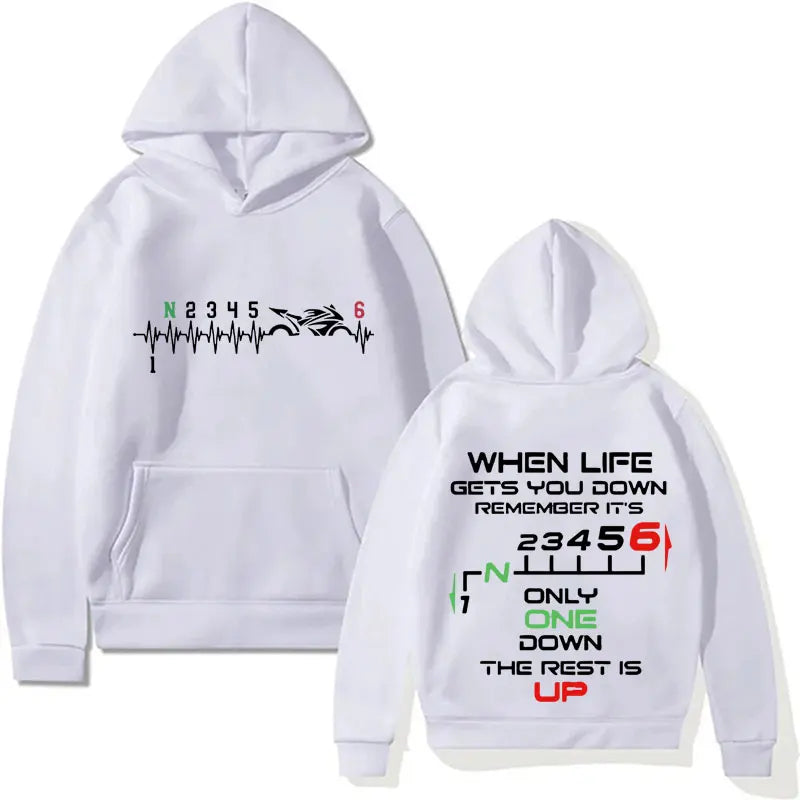 Funny 1N23456 Motorcycle Gear Biker Heartbeat Hoodies Men Women Clothing Oversized Pullover Cotton Long Sleeve Hoodie Streetwear
