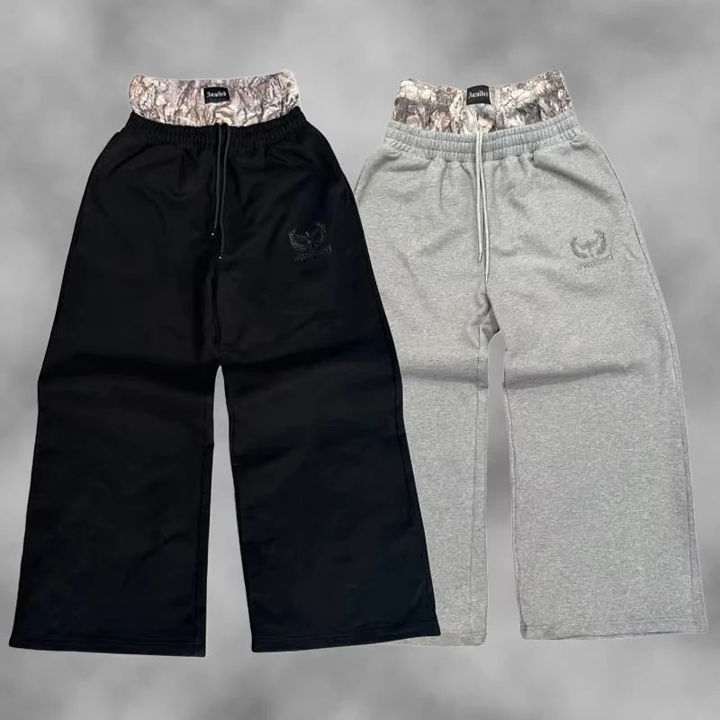 Y2K Retro zip up Hoodie Men Camouflage Pattern Pant Sweatshirt High Street Hip Hop Streetwear Oversized Unisex Jeans Camo Hoodie