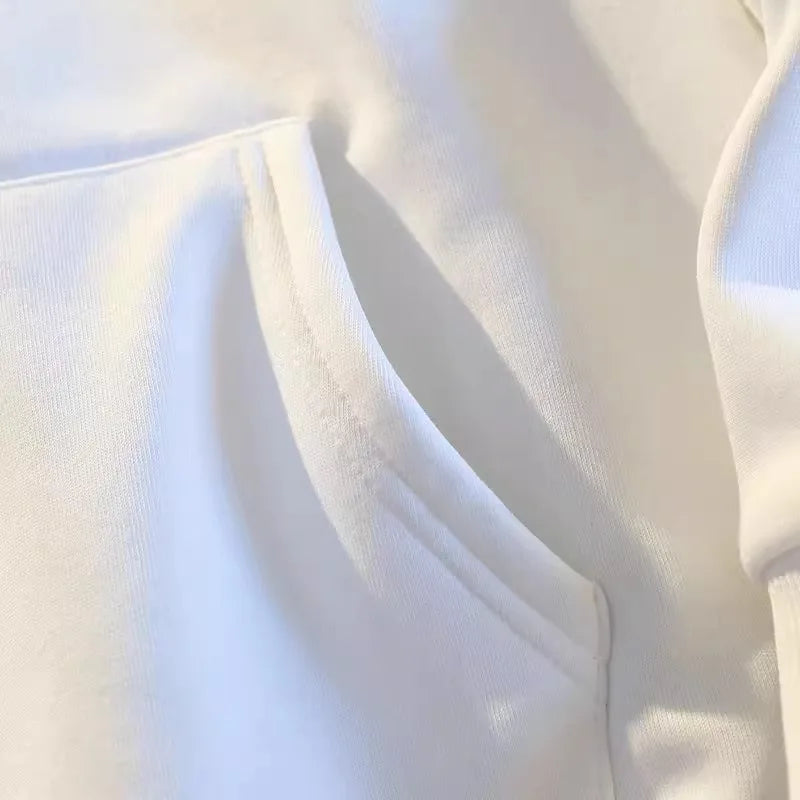 White Gray Letter Print Hooded Hoodie Men Women Autumn Winter 2025 New Fashion Loose Casual Y2K Tops Men Cotton Warm Sweatshirt