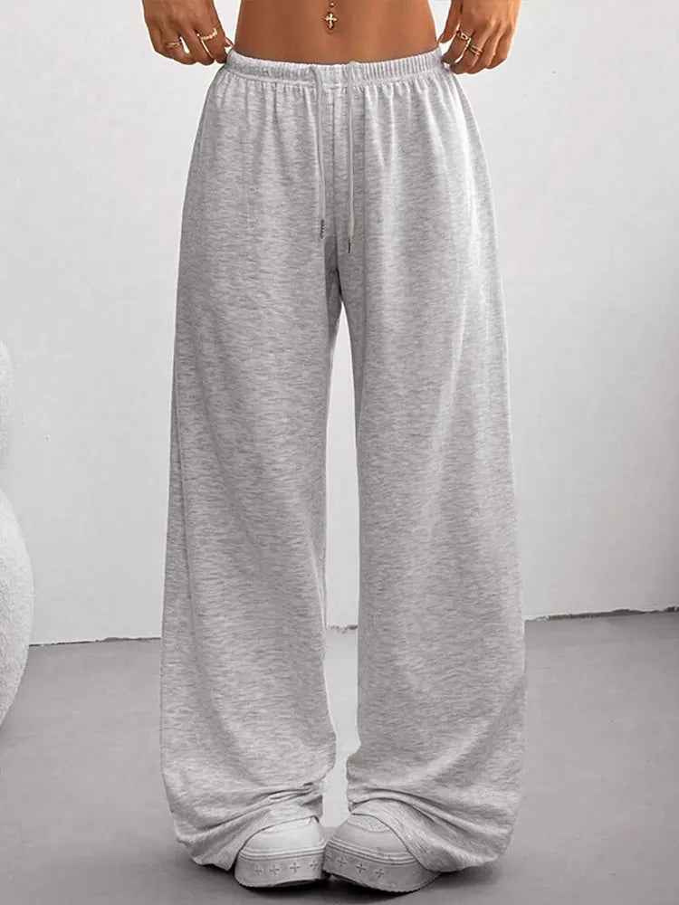 Women's Trousers Streetwear Fashion Summer New Fashion Lace-up Casual Slim Versatile Pants Elegant Lady Knitted Sports Clothing