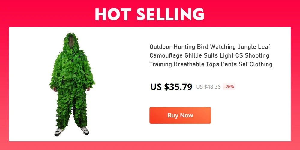 Men Women Kids Ghillie Suit Hunter Camouflage Clothes robe hunting clothes gilly suit Jungle Leave Clothing Hunting Suit