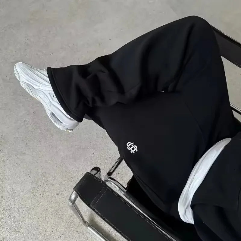 2025 Y2K Oversized Hoodie Zipper Embroidery Sweatshirt with Hood for Men and Women Harajuku Fashion Pants 2pcs Sets Sweatshirt