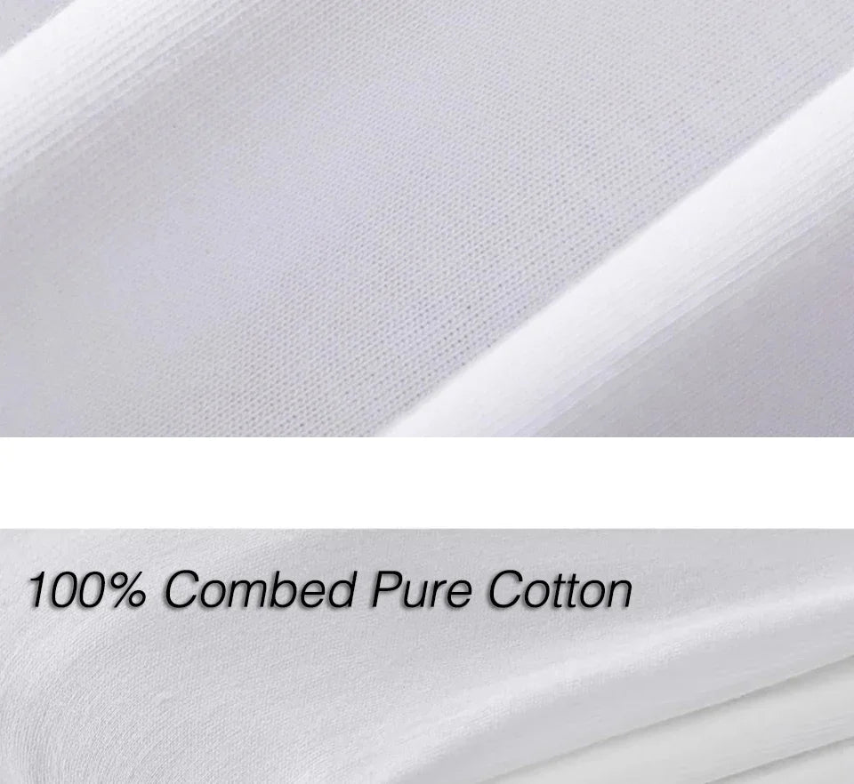 100% pure cotton summer high-end brand men's short sleeve round neck fashionable style half sleeved top breathable T-shirt