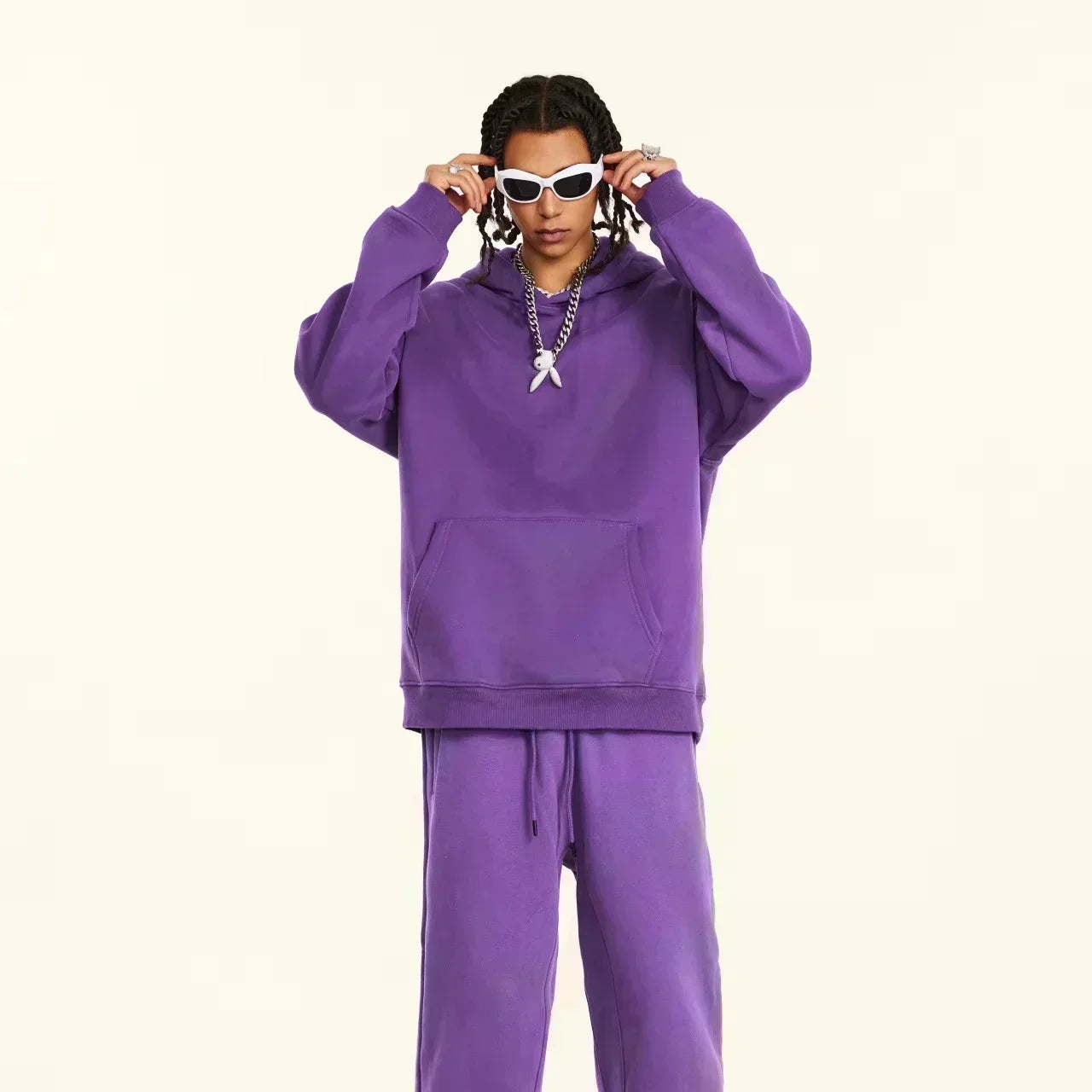 Y2K Man Clothing Daily Casual Fashion Personality Long Sleeve Hooded Advanced Classic Popular Solid Pattern Female Pullover