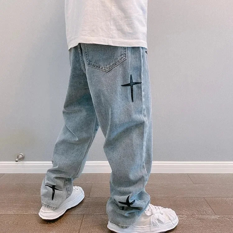 Jeans Men Wide Leg Cargo Pants Streetwear Baggy Men Korean Fashion Loose Straight Male Clothing Y2K Hip Hop Style Male Trousers