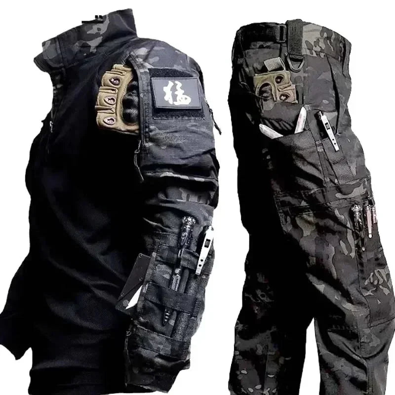 Outdoor Camo Suits Tactical Uniform Training Sets Work Wear Cargo Pants Tactic Army Combat Shirts Hunting Clothes Wear-resisting