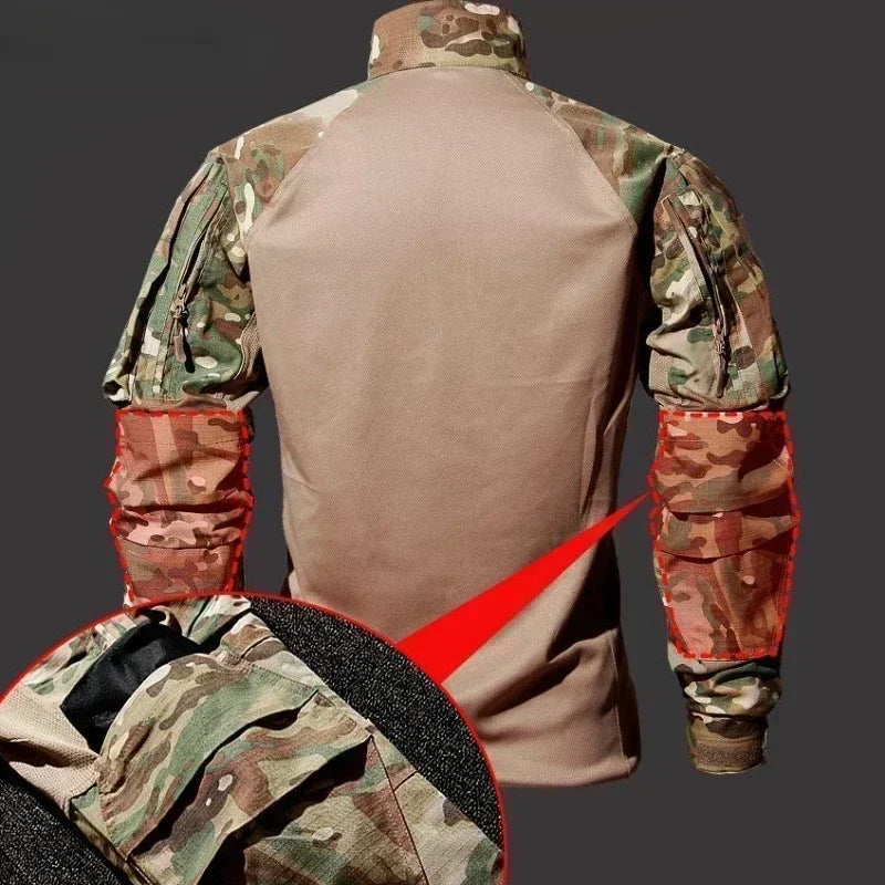 Outdoor Camo Suits Tactical Uniform Training Sets Work Wear Cargo Pants Tactic Army Combat Shirts Hunting Clothes Wear-resisting