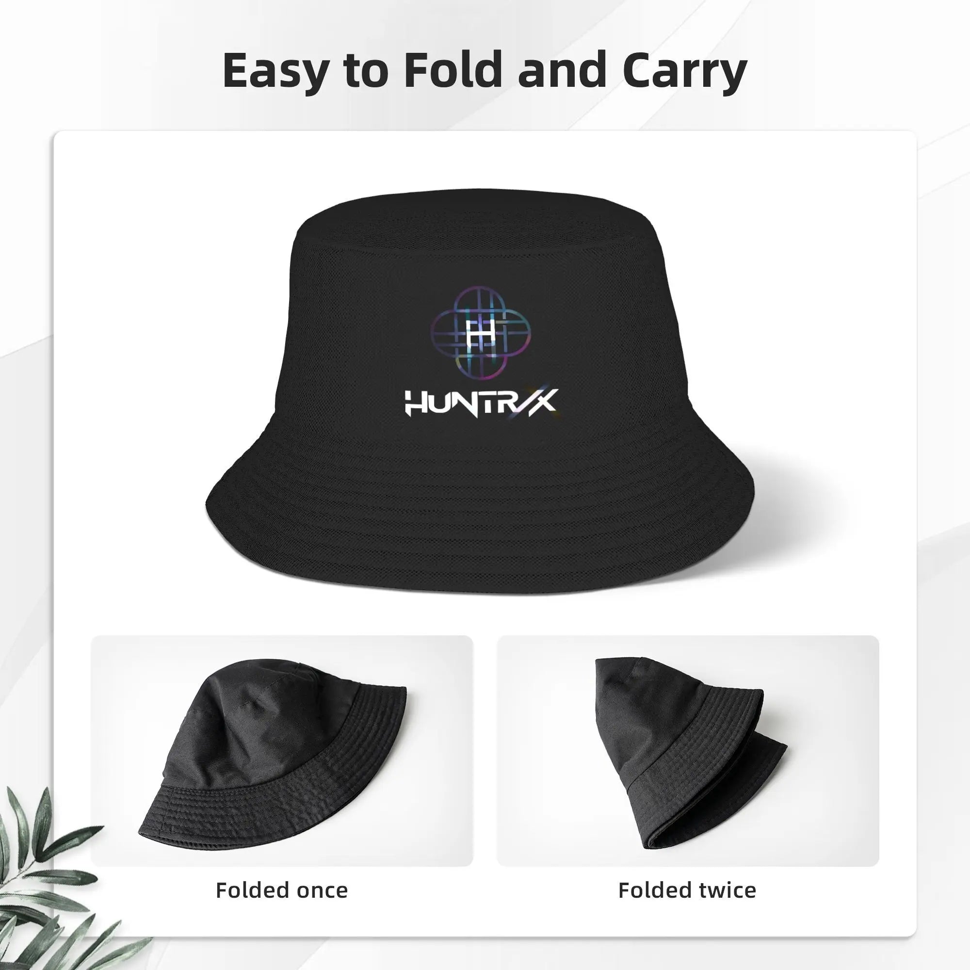 Huntrix KPop Demon Hunters Logo Bucket Hat Summer Beach Vacation Getaway Headwear Merch Fisherman Caps for Woman Panamka