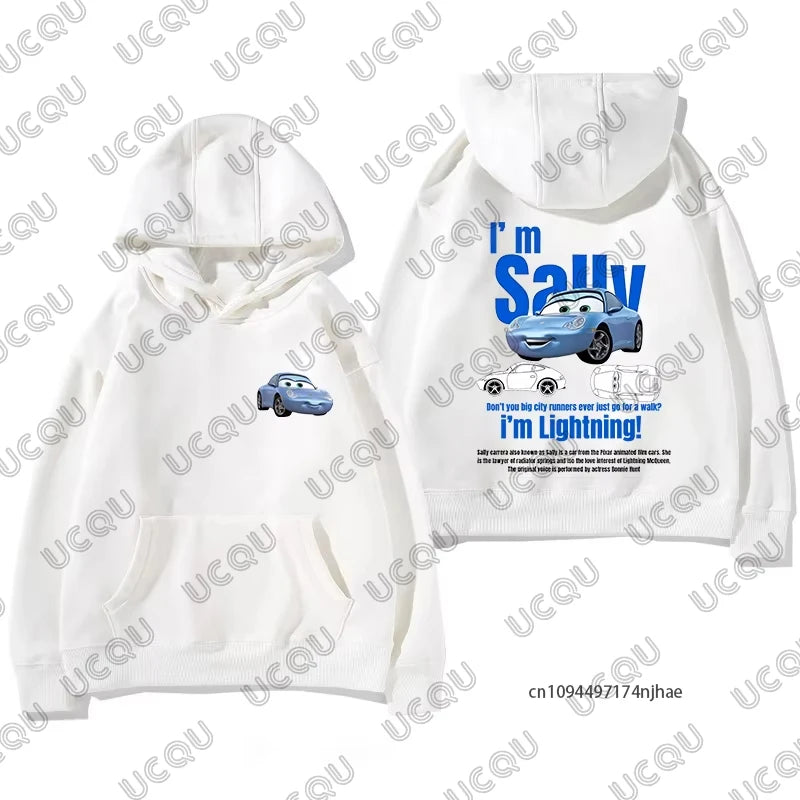 2026 Lightning Mcqueen & Sally Print Couples Cotton Hoodies For Men Women Autumn Winter Long Sleeve Sweatshirt Oversized Tops
