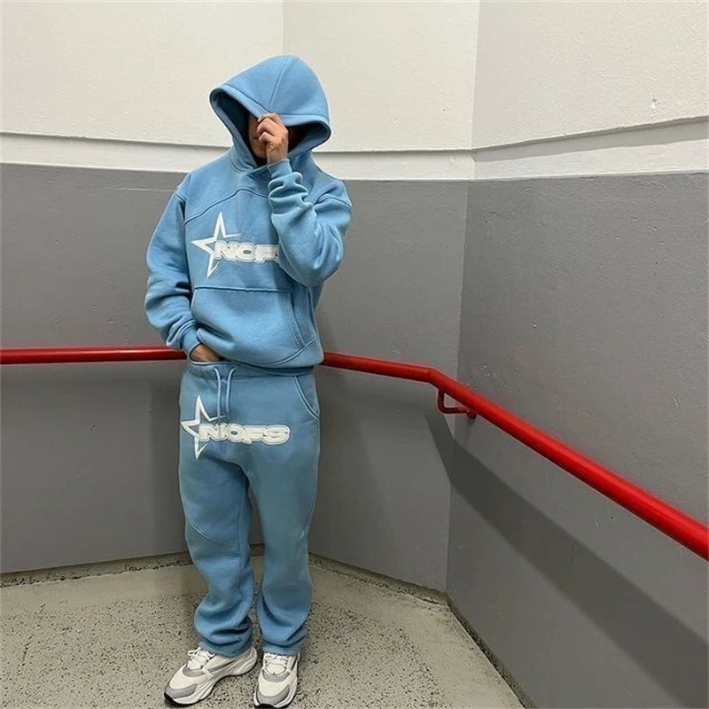 Y2K Hoodies Men Harajuku Hip Hop Letter Graphic Print Loose Sweatshirts 2024 Punk Rock Gothic Clothes Tops Goth Pants Streetwear