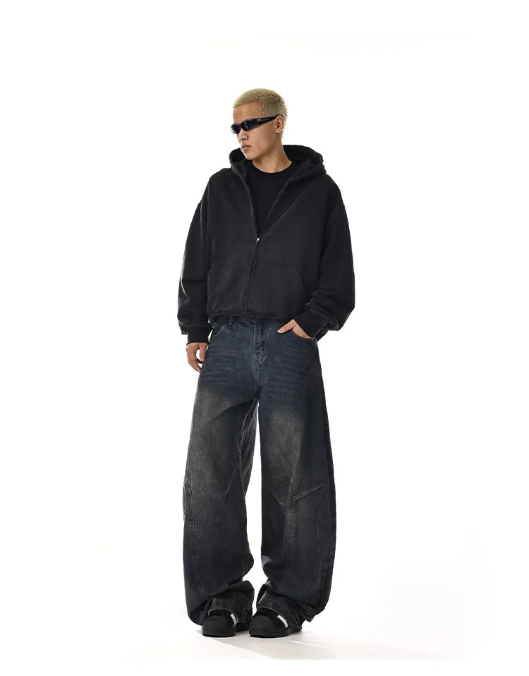 Men's Baggy Jeans Unisex Y2K Trendy Casual Wide-Leg Denim Pants Quality High Street Oversize Trousers American Style Streetwear