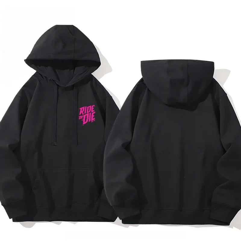 MucOff Ride or Die sweatshirt cotton hooded for both men and women Fans Essentials Autumn and Winter hooded sweater je