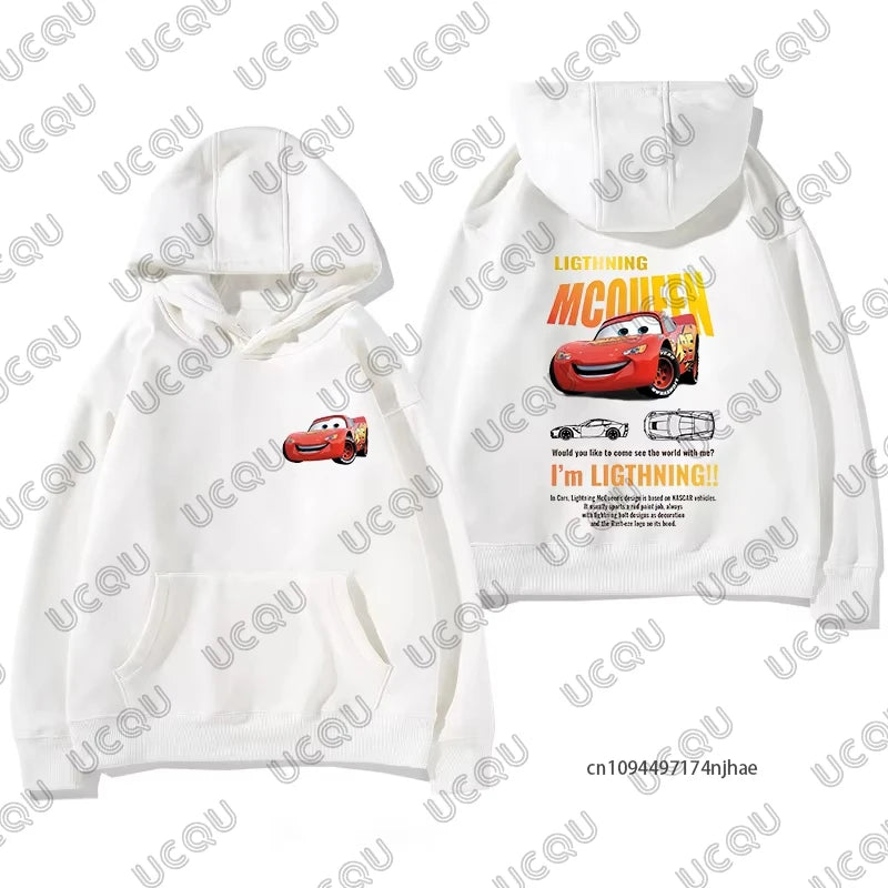 2026 Lightning Mcqueen & Sally Print Couples Cotton Hoodies For Men Women Autumn Winter Long Sleeve Sweatshirt Oversized Tops