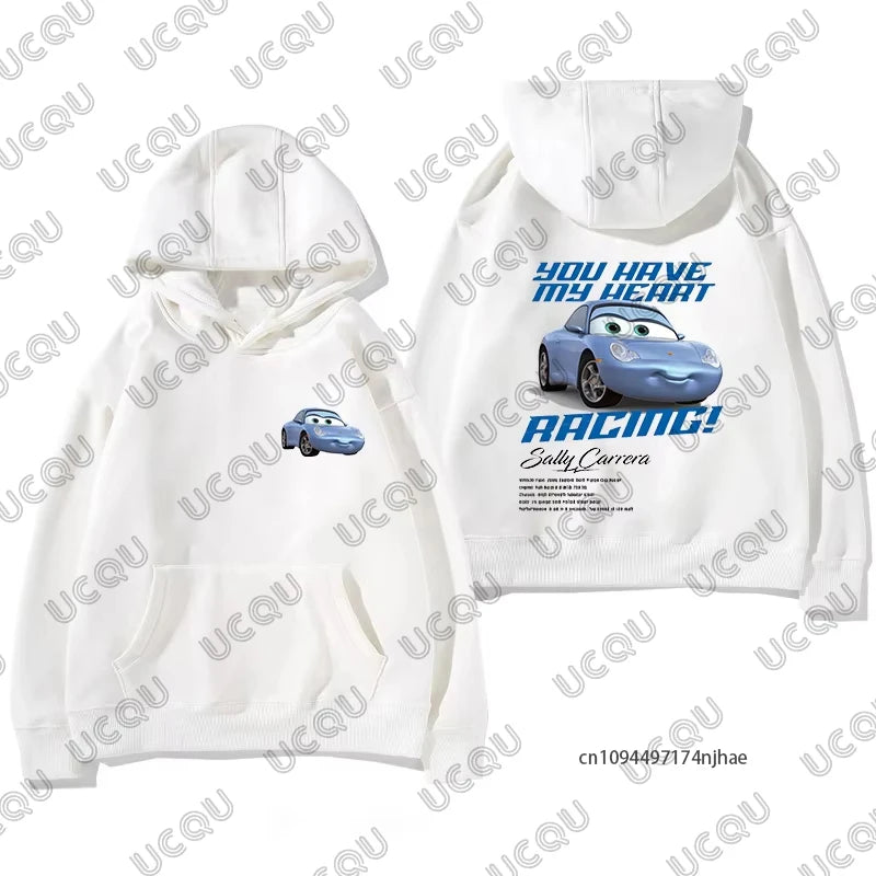 2026 Lightning Mcqueen & Sally Print Couples Cotton Hoodies For Men Women Autumn Winter Long Sleeve Sweatshirt Oversized Tops