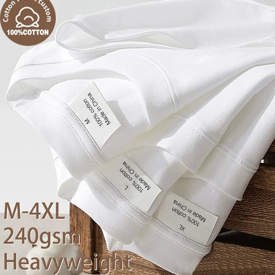 100% pure cotton summer high-end brand men's short sleeve round neck fashionable style half sleeved top breathable T-shirt