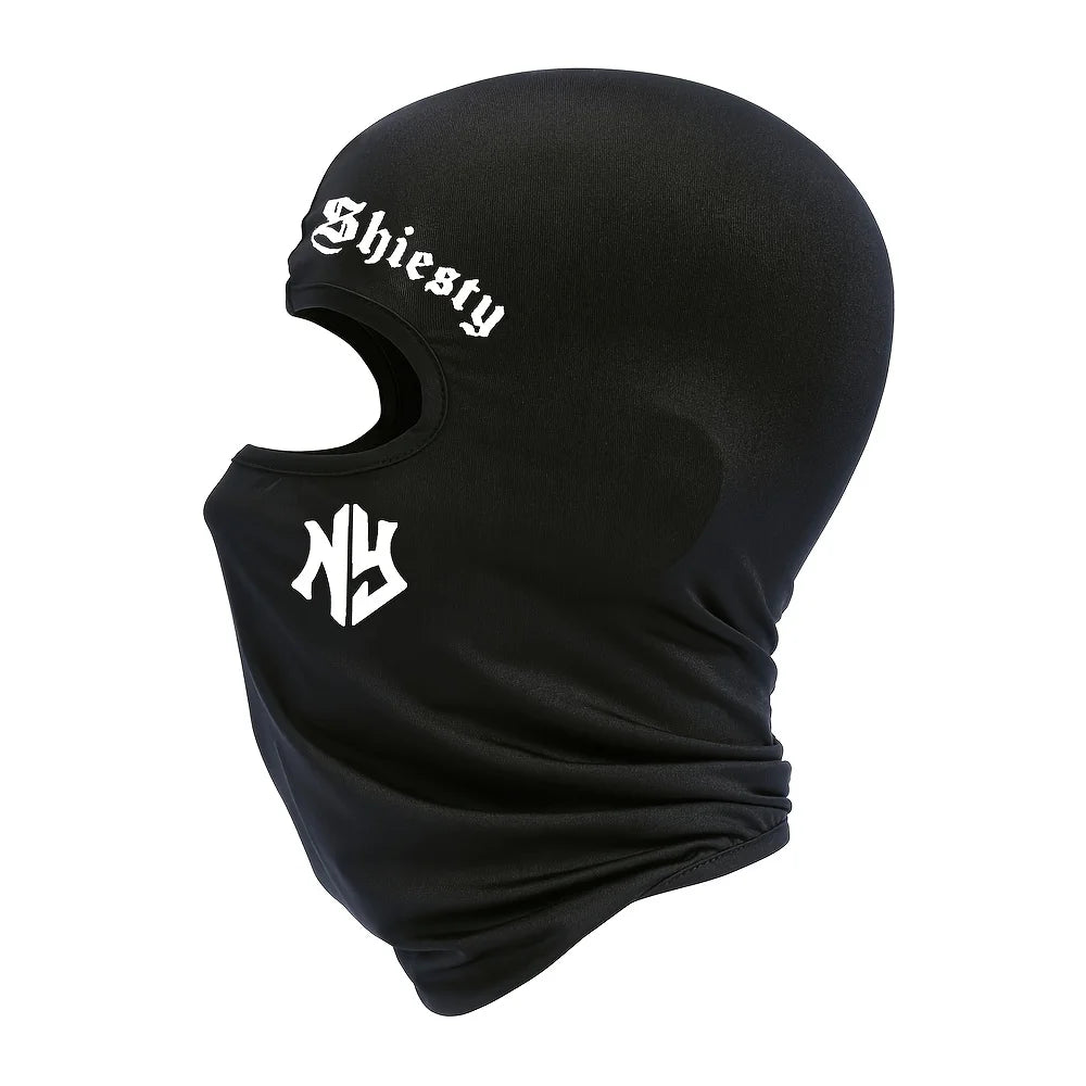 Letter printed men's and women's outdoor cycling face masks, Balaclava hats, windproof and sun protection sun hats