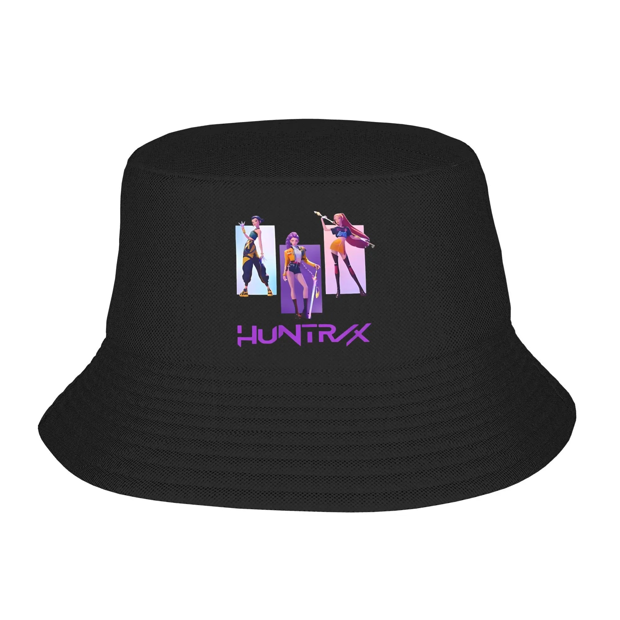 Huntrix KPop Demon Hunters Logo Bucket Hat Summer Beach Vacation Getaway Headwear Merch Fisherman Caps for Woman Panamka