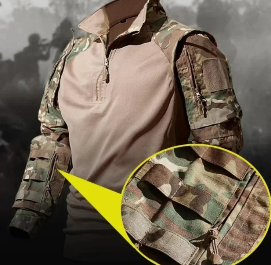 Outdoor Camo Suits Tactical Uniform Training Sets Work Wear Cargo Pants Tactic Army Combat Shirts Hunting Clothes Wear-resisting