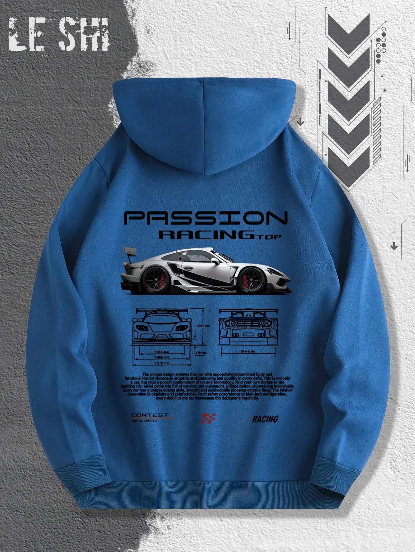 Passionate Racing Graphic Hoodie Featuring Race Cars and Sports Car Illustrations, Perfect for Everyday Wear