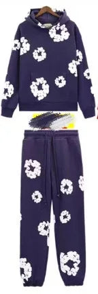 DENIM TEARS brand hot selling new fashionable cotton foam printed hoodie, European and American trendy men's sports suit