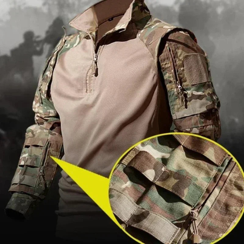 Outdoor Camo Suits Tactical Uniform Training Sets Work Wear Cargo Pants Tactic Army Combat Shirts Hunting Clothes Wear-resisting