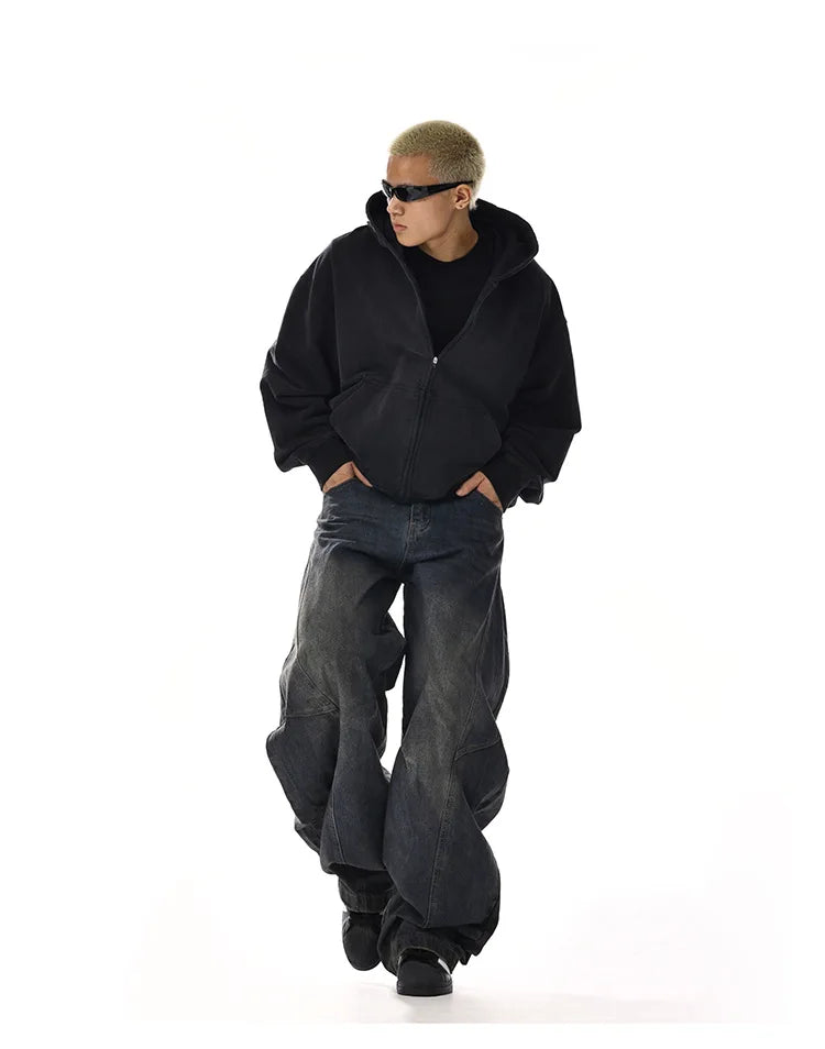 Men's Baggy Jeans Unisex Y2K Trendy Casual Wide-Leg Denim Pants Quality High Street Oversize Trousers American Style Streetwear