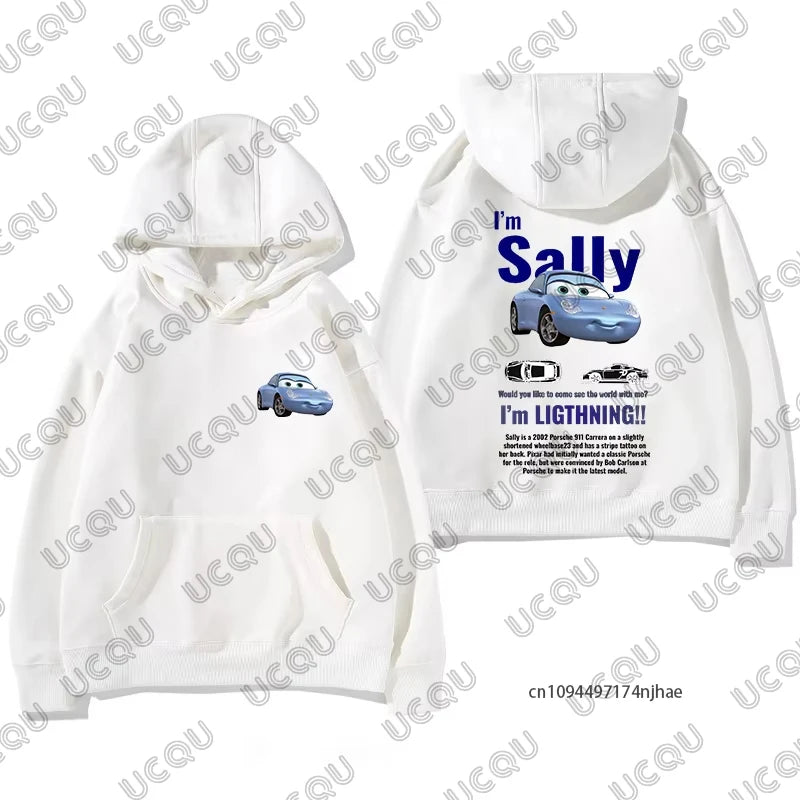 2026 Lightning Mcqueen & Sally Print Couples Cotton Hoodies For Men Women Autumn Winter Long Sleeve Sweatshirt Oversized Tops