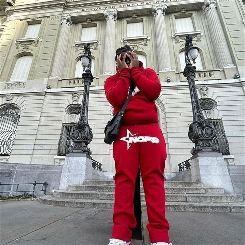 Y2K Hoodies Men Harajuku Hip Hop Letter Graphic Print Loose Sweatshirts 2024 Punk Rock Gothic Clothes Tops Goth Pants Streetwear