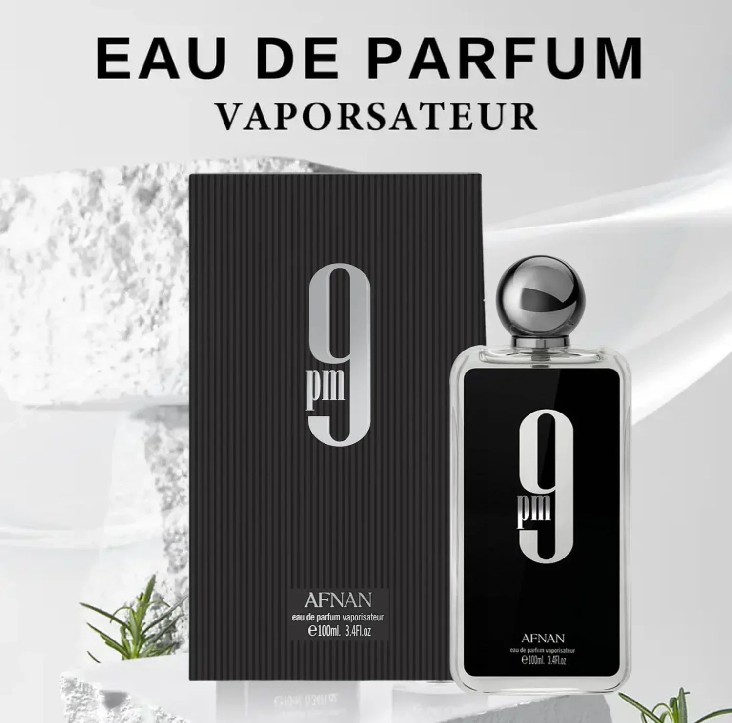 Afnan 9 PM For Men Eau De Parfum, 3.4 Fl. Oz Pheromone men's cologne, long-lasting fragrance, Christmas gift