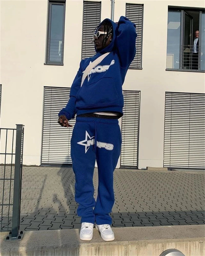 Y2K Hoodies Men Harajuku Hip Hop Letter Graphic Print Loose Sweatshirts 2024 Punk Rock Gothic Clothes Tops Goth Pants Streetwear