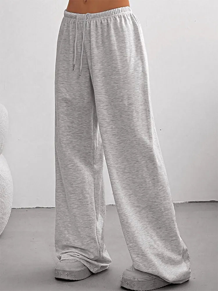 Women's Trousers Streetwear Fashion Summer New Fashion Lace-up Casual Slim Versatile Pants Elegant Lady Knitted Sports Clothing