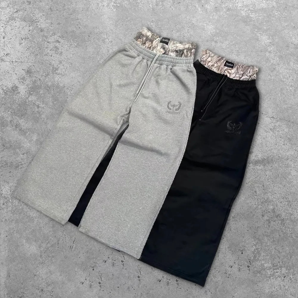 Y2K Retro zip up Hoodie Men Camouflage Pattern Pant Sweatshirt High Street Hip Hop Streetwear Oversized Unisex Jeans Camo Hoodie