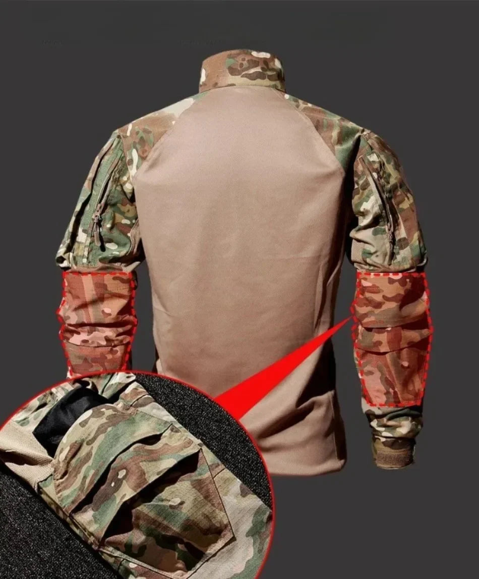 Outdoor Camo Suits Tactical Uniform Training Sets Work Wear Cargo Pants Tactic Army Combat Shirts Hunting Clothes Wear-resisting