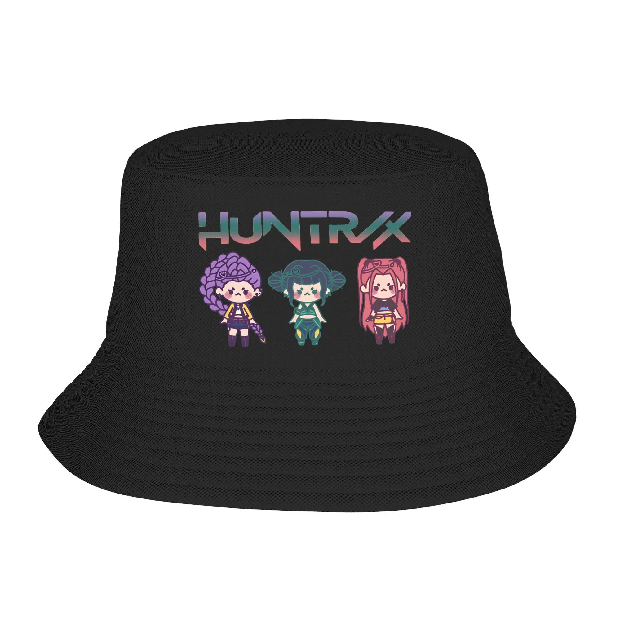 Huntrix KPop Demon Hunters Logo Bucket Hat Summer Beach Vacation Getaway Headwear Merch Fisherman Caps for Woman Panamka