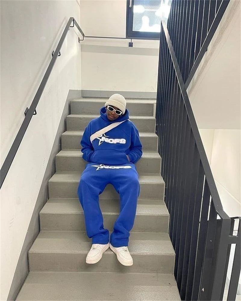 Y2K Hoodies Men Harajuku Hip Hop Letter Graphic Print Loose Sweatshirts 2024 Punk Rock Gothic Clothes Tops Goth Pants Streetwear